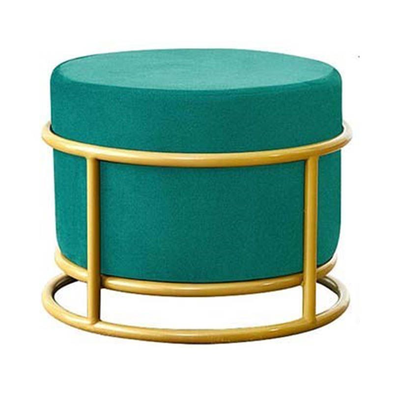 Luxury Ottoman Velvet Upholstered Solid Color Round Ottoman with Metal Legs Clearhalo 'furn' 'furn_ottomans_poufs' 'Furniture' 'Living Room Furniture' 'Ottomans & Poufs' 'ottomans_poufs' 1200x1200_045a5185-67be-440f-b869-e463f55877c2