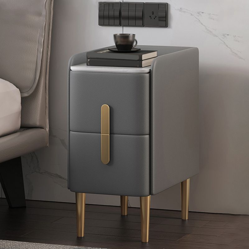 Rectangular Coffee Table with 4 Legs Base Design Rock Slate Top Metal Cocktail Table