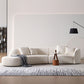 Contemporary Wool Sofa in White Simple Living Room Curved Seating