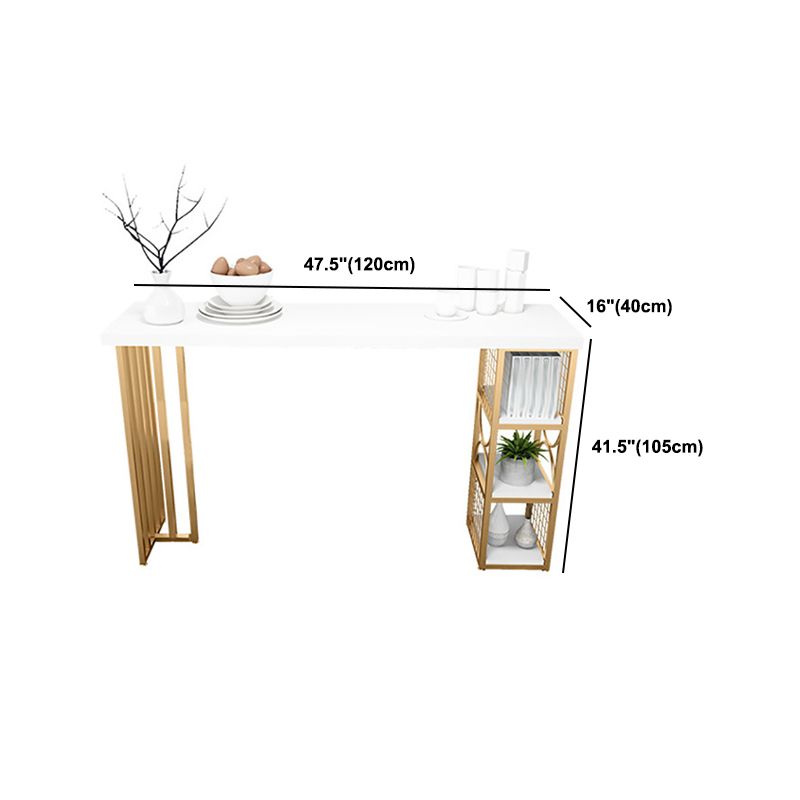 Glam 1/2/3/5 Pieces Bar Table Set Rectangle Bar Table with Metal High Stools for Kitchen Clearhalo 'Bar Furniture' 'furn' 'furn_home_bar_bar_sets' 'Furniture' 'Home Bars & Bar Sets' 'home_bar_bar_sets' 'Kitchen & Dining Furniture' 1200x1200_045b1802-20fa-42ac-a2a0-4b07a6191e0f