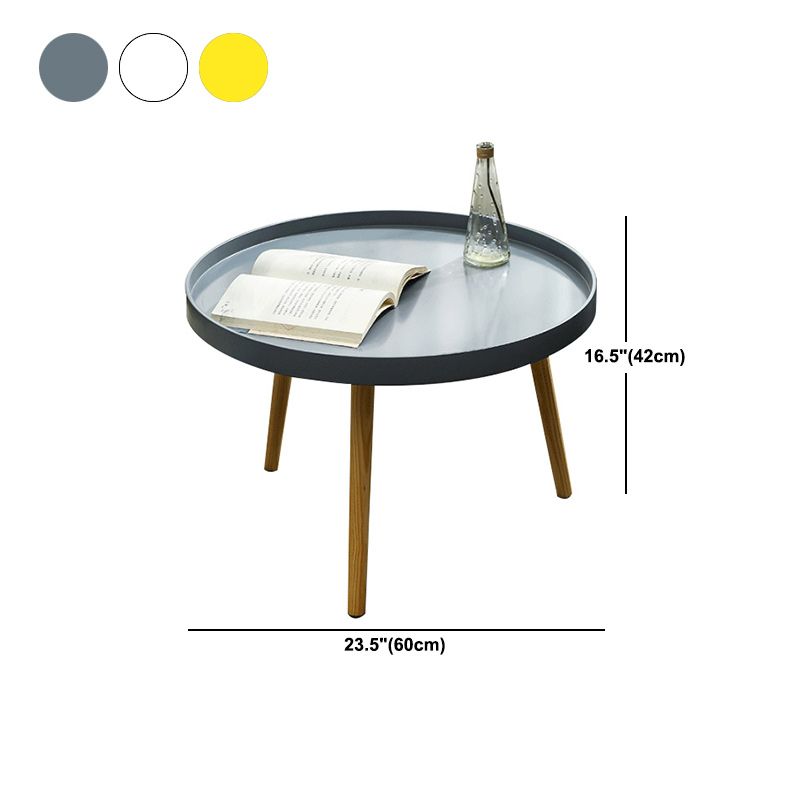 23,62 pollici largo il divano scandinavo Accento laterale tavolo in legno 3 gambe tavolo laterale rotondo