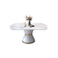 Metal Pedestal Dining Table Extendable Table for Kitchen Dining Room Clearhalo 'Dining Tables & Seating' 'Dining Tables' 'dining_table' 'furn' 'furn_dining_table' 'Furniture' 'Kitchen & Dining Furniture' 1200x1200_045d4ca0-eb60-4a18-a776-0bf48f69dbd9