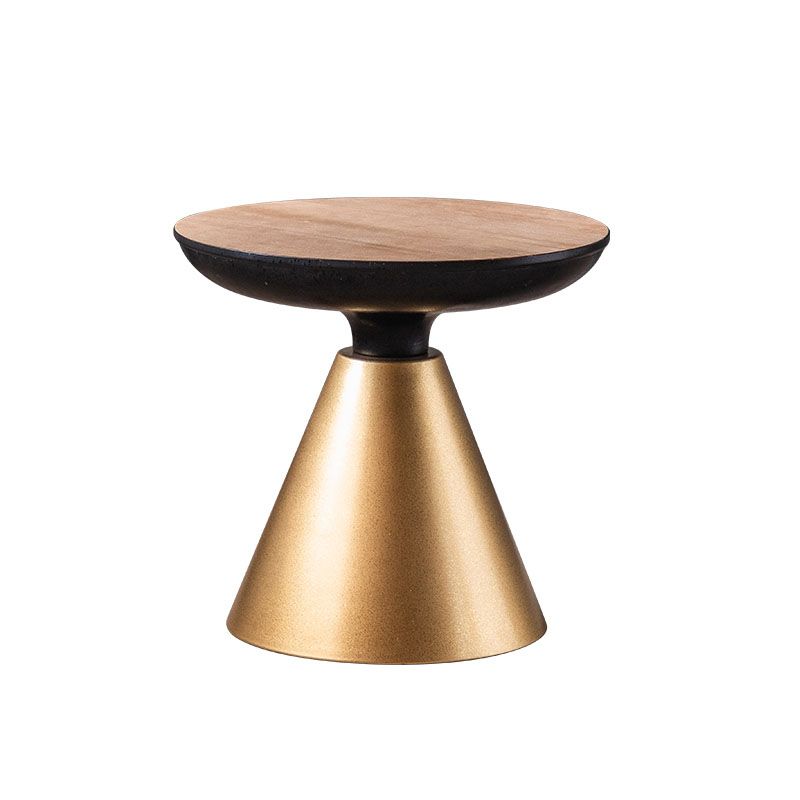 Tavolo da parte superiore rotondo in legno 18,9 "Fine piedistallo alto