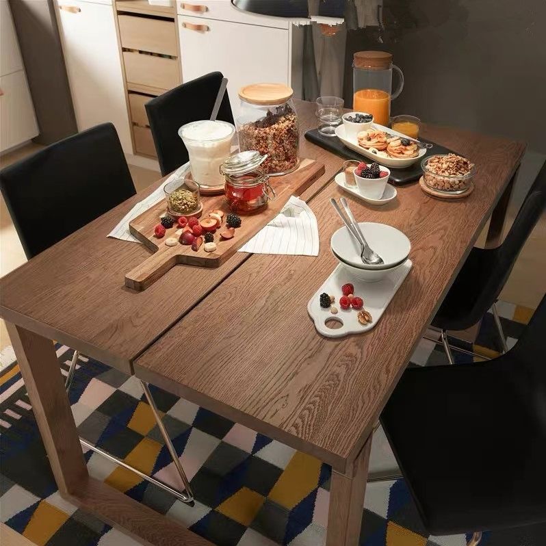 Rectangle Modern Dining Table Ash Solid Wood Table with Double Pedestal Base Clearhalo ' dining_table' 'Dining Tables & Seating' 'Dining Tables' 'furn' 'furn_dining_table' 'Furniture' 'furniture_dining_table' 'Kitchen & Dining Furniture' 'kitchen&dining_furn' 'kitchen' 'kitchen_dining_table' 1200x1200_045e7133-5fea-4a12-a41e-00514c8efb95
