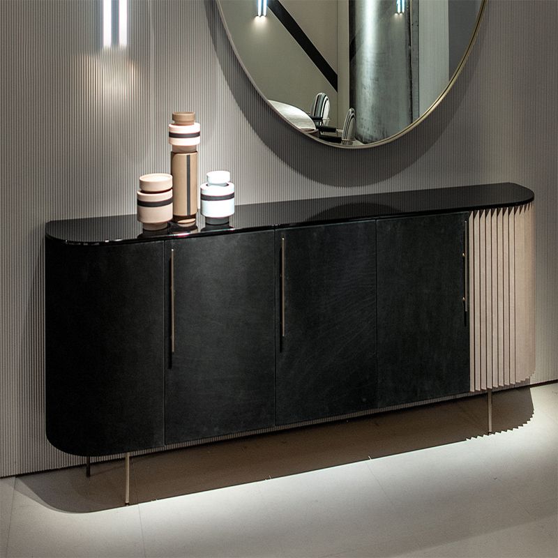 Metal and Solid Wood Cabinet Black Bar Pulls Straight Legs Accent Cabinet Clearhalo 'Cabinets & Chests' 'cabinets_chests' 'furn' 'furn_cabinets_chests' 'Furniture' 'Living Room Furniture' 1200x1200_045f16a2-83c3-4bb1-b938-7cc25184a5f9