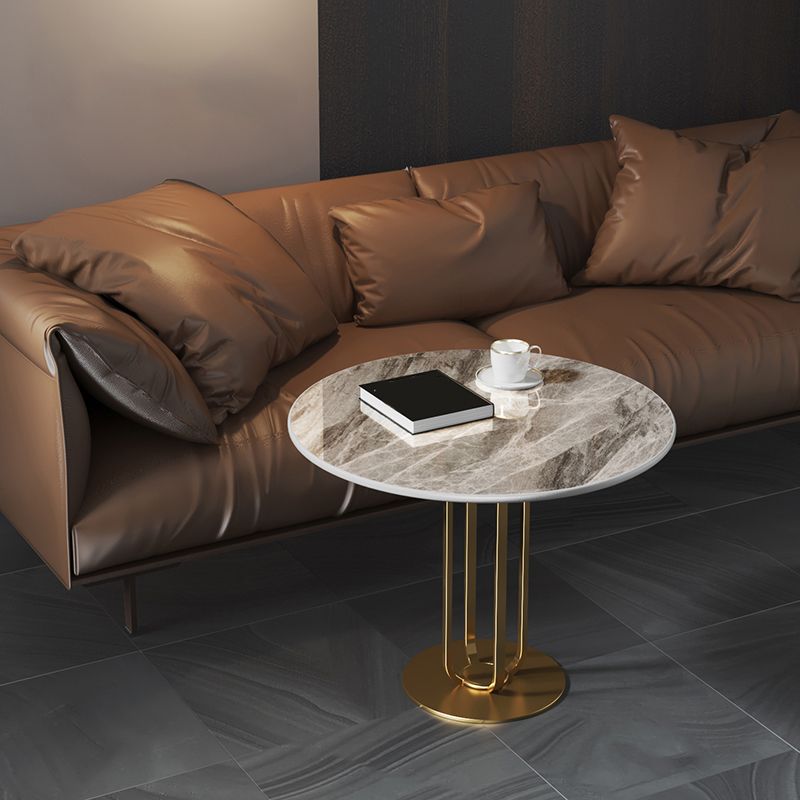 Round Minimalist Side End Table Abstract Slate Sofa Corner Table