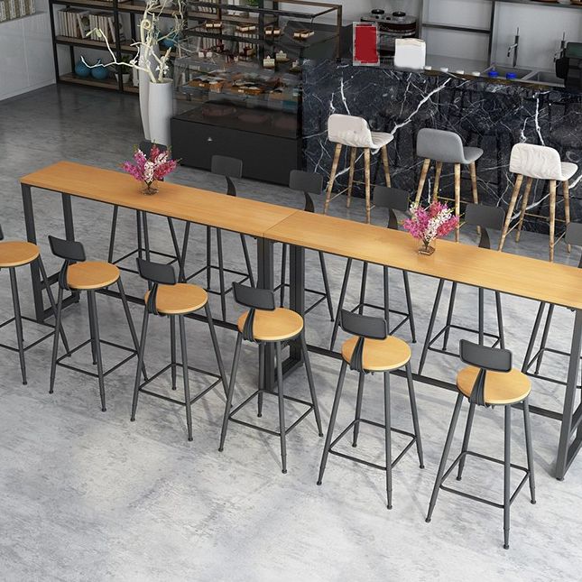 1/7 Pieces Indoor Bar Table Set Industrial Wooden Bar Table and Stools with Footrest Clearhalo 'Bar Furniture' 'furn' 'furn_home_bar_bar_sets' 'Furniture' 'Home Bars & Bar Sets' 'home_bar_bar_sets' 'Kitchen & Dining Furniture' 1200x1200_0460ac5a-734c-4dcc-8a80-f03e1c5d24c8