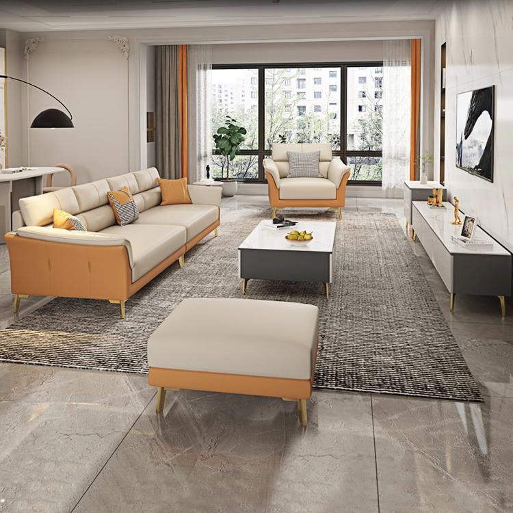 フェイクレザーステイン耐性水密フレアアームモダンソファソファ