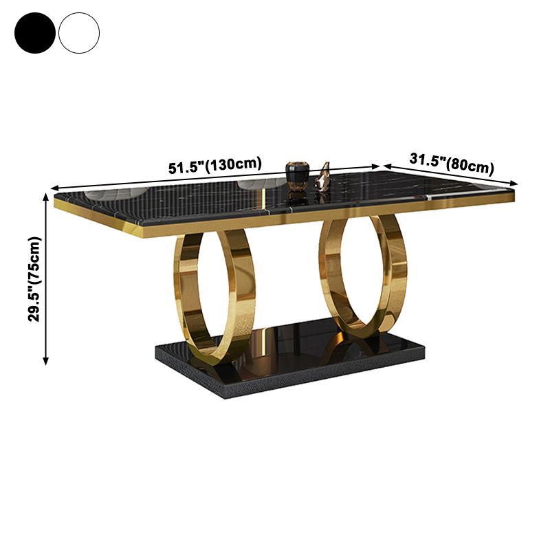 Luxury Marble Dining Table Rectangle Table with Metal Pedestal in Gold Clearhalo ' dining_table' 'Dining Tables & Seating' 'Dining Tables' 'furn' 'furn_dining_table' 'Furniture' 'furniture_dining_table' 'Kitchen & Dining Furniture' 'kitchen&dining_furn' 'kitchen' 'kitchen_dining_table' 1200x1200_04623025-fa48-4d57-8a49-c6b01583bcef