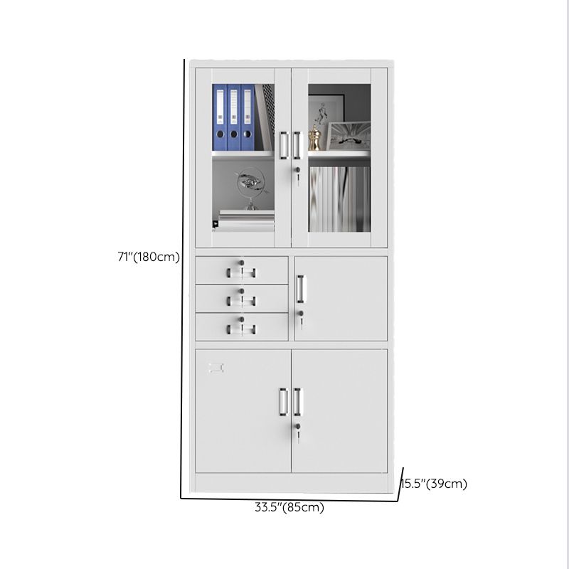 Traditional Cabinet Steel Locking Drawers and Storage Shelves Filing Cabinet Clearhalo 'Filing Cabinets' 'filling_cabinets' 'furn' 'furn_filling_cabinets' 'Furniture' 'Office Furniture' 1200x1200_0463ae9e-0d25-43d9-b0c7-305688b81a1c