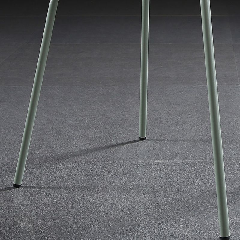 Modern Wing Back Side Chair Plastic Armless Dining Chair with Metal Base