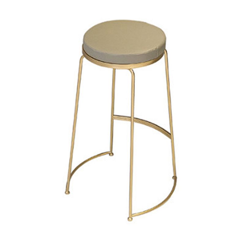 Modern Style Bar-stool Round Seat Counter Bar Stool with Metal Legs Clearhalo 'Bar Furniture' 'Bar Stools' 'bar_stools' 'furn' 'furn_bar_stools' 'Furniture' 'Kitchen & Dining Furniture' 1200x1200_04658b4f-1784-4dfa-a33c-076cac312595