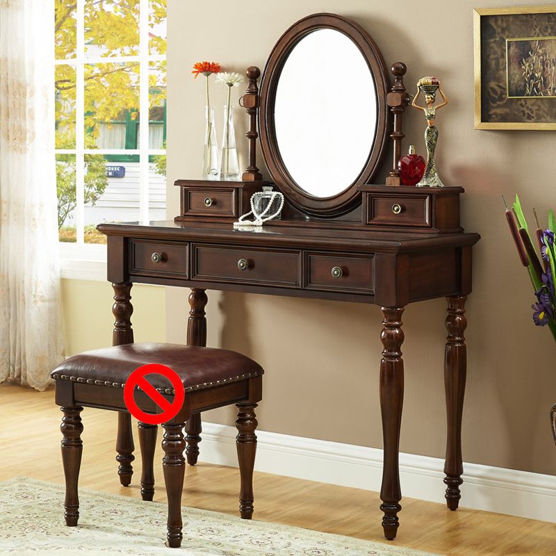 Traditional Makeup Vanity Set Wooden 5 Drawers Vanity Tables Clearhalo 'Bedroom Furniture' 'furn' 'furn_makeup_vanities' 'Furniture' 'Makeup Vanities' 'makeup_vanities' 1200x1200_04692a2d-c4dc-4559-943e-d2f8410fc333