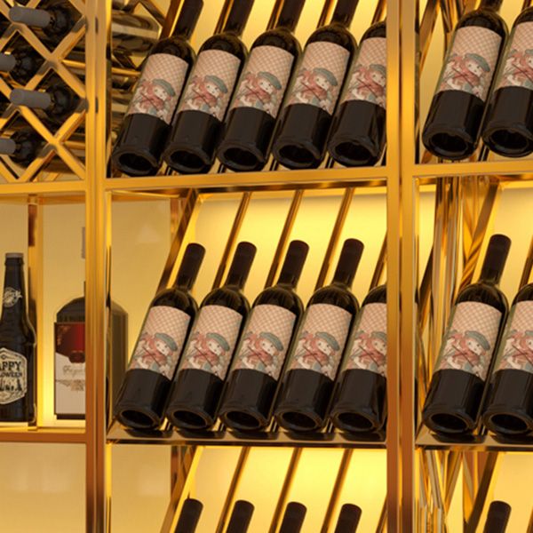 Luxe metalen wijnhouder rek vrijstaand met plankwijnrek 78.7 "h