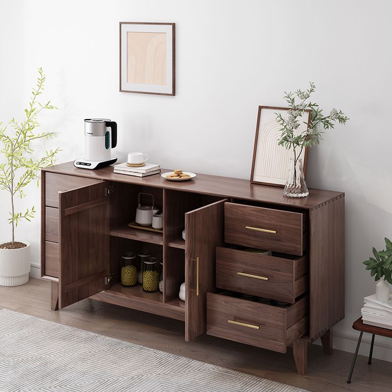 Stegno a buffet di archiviazione in stile glam Sideboard a buffet in legno solido con 6 disegni