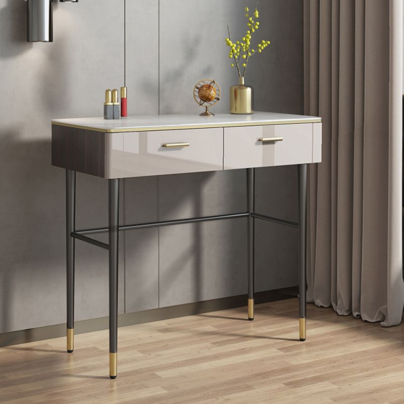 Modern Slate Top Vanity Makeup Table Set Grey Makeup Vanity Desk Table