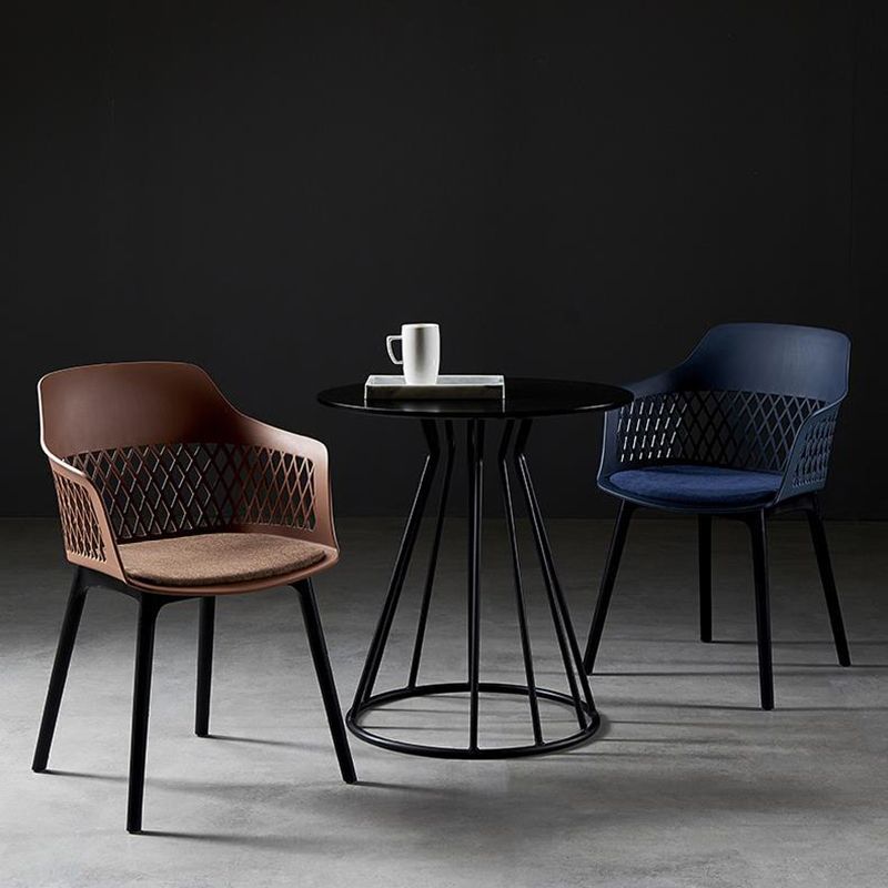 Contemporary Metal Indoor-Outdoor Room Armchair Open Back Chair Clearhalo ' kitchen&dining_furn' 'Dining Chairs' 'Dining Tables & Seating' 'dining_chair' 'furn' 'furn_dining_chair' 'Furniture' 'furniture_dining_chair' 'Kitchen & Dining Furniture' 'kitchen' 1200x1200_046afe4a-b1dc-4a7b-afa4-25446a01cfc4