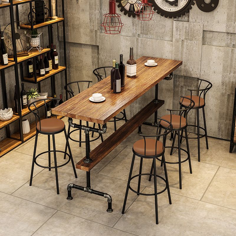Wood Rectangle Top Counter Table 42-inch Height Industrial Bar Table Clearhalo 'Bar Furniture' 'Bar Tables' 'bar_tables' 'furn' 'furn_bar_tables' 'Furniture' 'furniture_bar_tables' 'Kitchen & Dining Furniture' 1200x1200_046b6ede-ff37-49fc-8671-784bd9444865