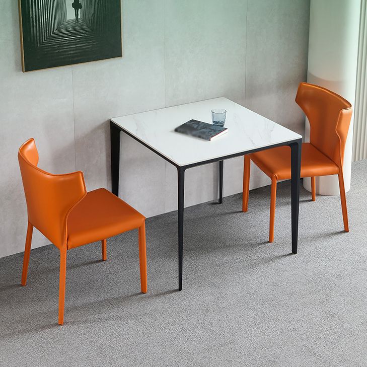 Square Shape Sintered Stone Dining Table Industrial 4 Legs Table for Dining Room Clearhalo ' dining_table' 'Dining Tables & Seating' 'Dining Tables' 'furn' 'furn_dining_table' 'Furniture' 'furniture_dining_table' 'Kitchen & Dining Furniture' 'kitchen&dining_furn' 'kitchen' 'kitchen_dining_table' 1200x1200_046b8433-1d51-44fc-b082-5beec93a56ec