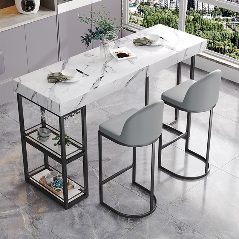 Rechthoek Modem en eigentijdse stenen bar -hoogte pubtafel voor woonkamer