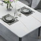 4-foot Stone Table Glam Rectangle Matte Finish Dining Table for Restaurant Clearhalo ' dining_table' 'Dining Tables & Seating' 'Dining Tables' 'Furniture' 'furniture_dining_table' 'Kitchen & Dining Furniture' 'kitchen&dining_furn' 'kitchen' 'kitchen_dining_table' 1200x1200_046e81f0-6c60-4d36-a23c-7b139b0c2b89