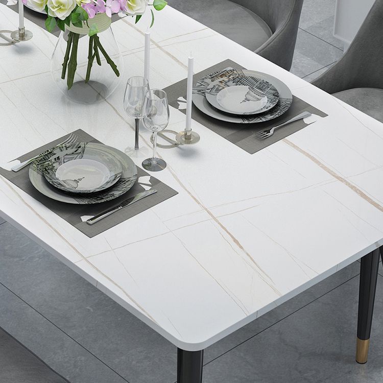 4-foot Stone Table Glam Rectangle Matte Finish Dining Table for Restaurant Clearhalo ' dining_table' 'Dining Tables & Seating' 'Dining Tables' 'Furniture' 'furniture_dining_table' 'Kitchen & Dining Furniture' 'kitchen&dining_furn' 'kitchen' 'kitchen_dining_table' 1200x1200_046e81f0-6c60-4d36-a23c-7b139b0c2b89