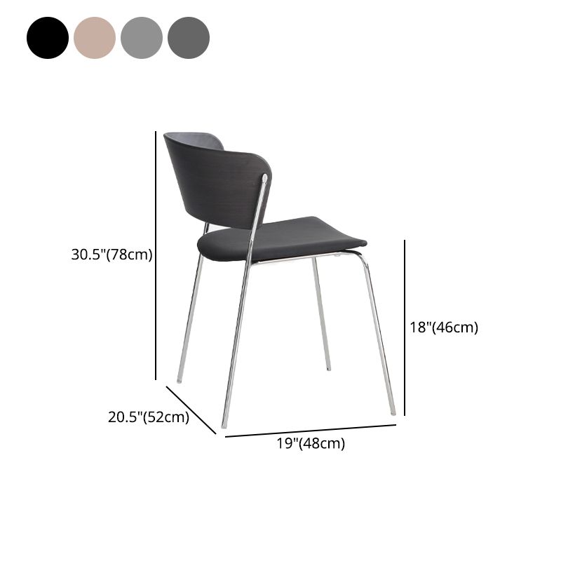 Modern Chair Dining Armless Open Back Chair for Kitchen with Metal Legs Clearhalo 'Dining Chairs' 'Dining Tables & Seating' 'dining_chair' 'furn' 'furn_dining_chair' 'Furniture' 'furniture_dining_chair' 'Kitchen & Dining Furniture' 1200x1200_0471046b-3aa6-4f6e-9099-6039254bb729