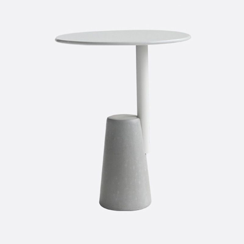 Lacquer Concrete Modernistic Table Round Side End Table for Living Room