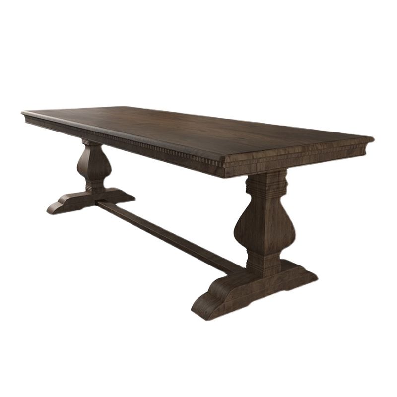 Mid-Century Modern Rectangle Table Solid Wood Dining Table with Trestle Base Clearhalo ' dining_table' 'Dining Tables & Seating' 'Dining Tables' 'furn' 'furn_dining_table' 'Furniture' 'furniture_dining_table' 'Kitchen & Dining Furniture' 'kitchen&dining_furn' 'kitchen' 'kitchen_dining_table' 1200x1200_04712583-11a5-4850-bbb3-2ea4cf371f51