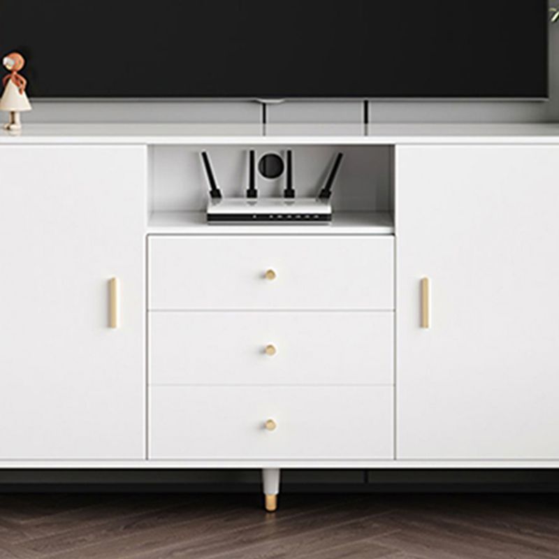 Wooden TV Cabinet Modern Style Home Open TV Cabinet Console with Drawers