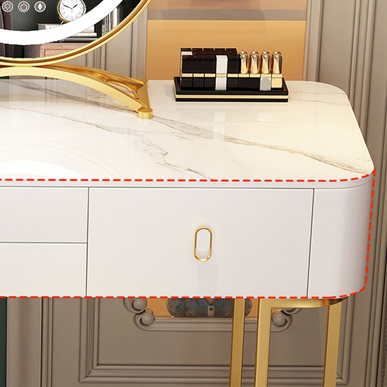 Solid Wood Makeup Counter Adjustable Mirror Vanity Dressing Table with Drawer