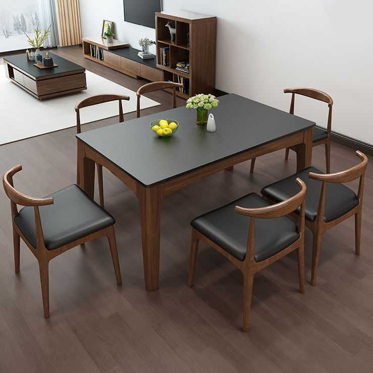 Mid-Century Sintered Stone Table Ash Wood 4 Legs Base Rectangle Table for Home Clearhalo ' dining_table' 'Dining Tables & Seating' 'Dining Tables' 'furn' 'furn_dining_table' 'Furniture' 'furniture_dining_table' 'Kitchen & Dining Furniture' 'kitchen&dining_furn' 'kitchen' 'kitchen_dining_table' 1200x1200_04735ad4-3026-4b86-b04c-436c70557e4d