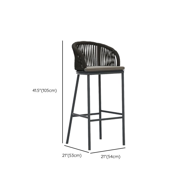 Contemporary Low Back Dining Stool Bucket Bar Stool with Footrest