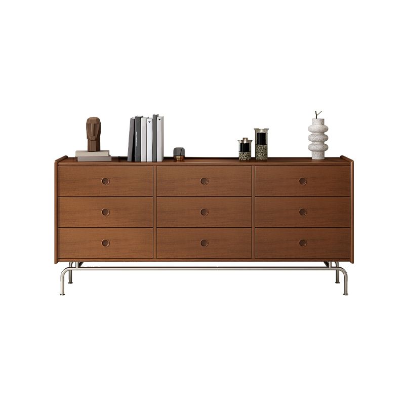 Cómoda cómoda de almacenamiento moderna, cómoda de madera maciza con cajones 5/6/9