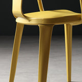 Sedia da sala da pranzo aperta posteriore sedia a braccio da pranzo in plastica contemporanea