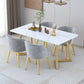 Modern Double Pedestal Dining Table Stone Dining Table for Home