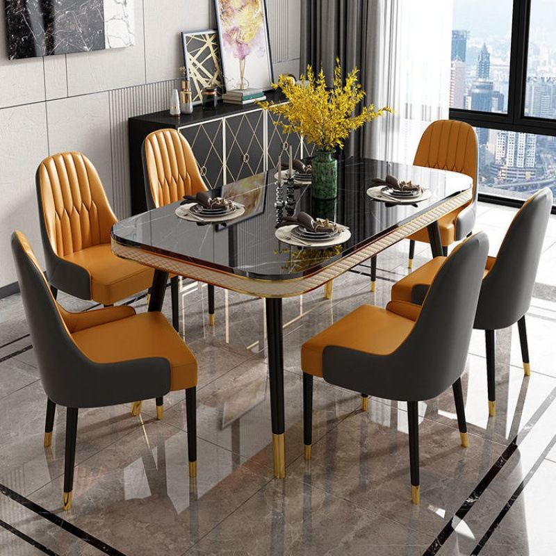 Rectangle Dining Table Traditional Luxury Dining Table with 4 Legs Clearhalo 'Dining Tables & Seating' 'Dining Tables' 'dining_table' 'furn' 'furn_dining_table' 'Furniture' 'furniture_dining_table' 'Kitchen & Dining Furniture' 'kitchen' 'kitchen_dining_table' 1200x1200_04782d59-9700-4bea-aab2-fbe338c966b2