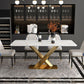 Luxury Dining Room Dinner Table Stone Rectangle Pedestal Dining Table Clearhalo 'Dining Tables & Seating' 'Dining Tables' 'dining_table' 'furn' 'furn_dining_table' 'Furniture' 'Kitchen & Dining Furniture' 1200x1200_04784349-bf73-4c34-84b2-b3d149aecbfe