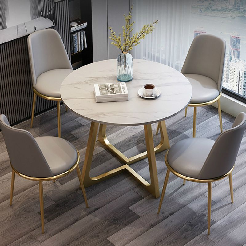 Modern Style Sintered Stone Dining Table Round Table with Double Pedestal Base Clearhalo ' dining_table' 'Dining Tables & Seating' 'Dining Tables' 'furn' 'furn_dining_table' 'Furniture' 'furniture_dining_table' 'Kitchen & Dining Furniture' 'kitchen&dining_furn' 'kitchen' 'kitchen_dining_table' 1200x1200_047a311b-551e-4763-954e-03ccb6691e83