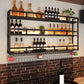 Iron Wine Rack Modern Style Wall Mounted Wine Holder Rack in Black Clearhalo 'furn' 'furn_wine_racks' 'Furniture' 'Kitchen & Dining Furniture' 'Wine Racks' 'wine_racks' 1200x1200_047acdb7-8111-4a99-95c8-744e756220dd