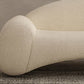Contemporary Tight Back Sofa Couch Curved Settee Couch in White