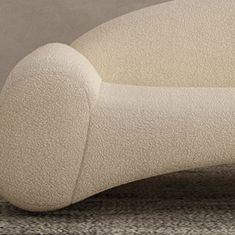 Contemporary Tight Back Sofa Couch Curved Settee Couch in White
