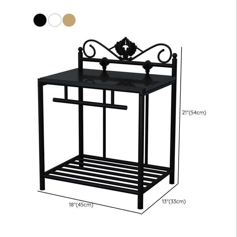 Comodino Glam con 1 ripiano, comodino con contenitori aperti e gambe, alto 21,3 pollici