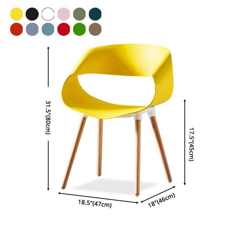 Scandinavian Armless Dining Chairs Eames Side Dining Chairs with Wood Legs Clearhalo ' kitchen&dining_furn' 'Dining Chairs' 'Dining Tables & Seating' 'dining_chair' 'Furniture' 'furniture_dining_chair' 'Kitchen & Dining Furniture' 'kitchen' 1200x1200_047c2b37-9930-403e-b931-c1b94b28c1fe