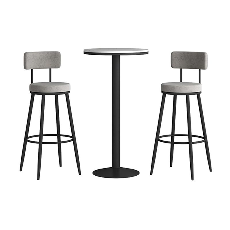 1/2/3 Pieces Round Pub Table Set Modern Stone and Metal Counter Height Set Clearhalo 'Bar Furniture' 'furn' 'furn_home_bar_bar_sets' 'Furniture' 'Home Bars & Bar Sets' 'home_bar_bar_sets' 'Kitchen & Dining Furniture' 1200x1200_047f6b1f-055a-475a-a720-7ced734084d6