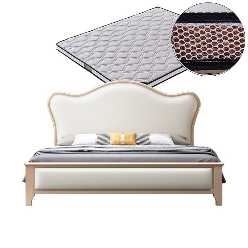 Modern Wood and Upholstered Standard Bed 57.5" Tall Panel Bed Clearhalo 'Bedroom Furniture' 'Beds' 'furn' 'furn_beds' 'Furniture' 1200x1200_047ff79d-50a7-447a-b1f1-937115a77327