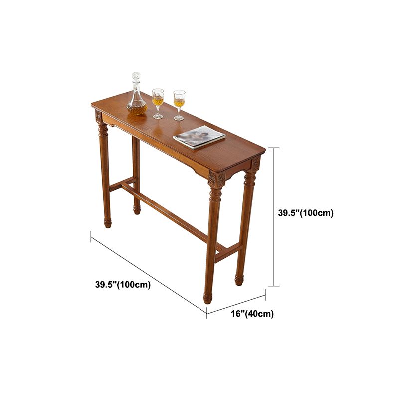 Modern Rectangle Bar Table Solid Wood Brown Colour Bar Dining Table with Footrest Clearhalo 'Bar Furniture' 'Bar Tables' 'bar_tables' 'furn' 'furn_bar_tables' 'Furniture' 'Kitchen & Dining Furniture' 1200x1200_047ff93b-8ec3-42a6-9aa3-1d0fe87f3868