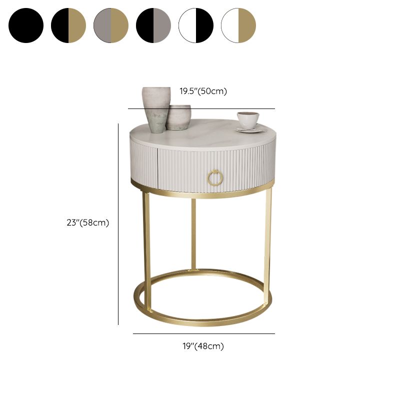 Glam Bed Nightstand Stone Accent Table Nightstand with Drawer Clearhalo 'Bedroom Furniture' 'furn' 'furn_night_stand' 'Furniture' 'night_stand' 'Nightstands' 1200x1200_0480a1ec-7b5c-49d4-a123-98586167efba
