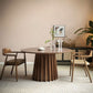 Grenen massief houten sokkeltafel Bruine ronde eetkamer keukentafel