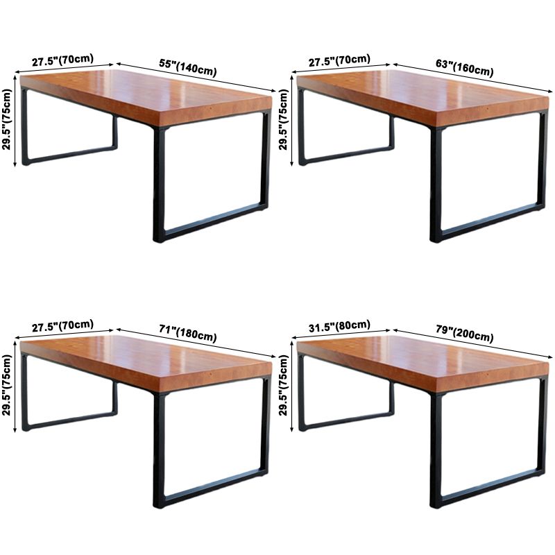 Rectangle Dinette Table Industrial Solid Wood Dinner Room Kitchen Table for Indoor Clearhalo ' dining_table' 'Dining Tables & Seating' 'Dining Tables' 'furn' 'furn_dining_table' 'Furniture' 'furniture_dining_table' 'Kitchen & Dining Furniture' 'kitchen&dining_furn' 'kitchen' 'kitchen_dining_table' 1200x1200_048134e5-86d2-45bc-bf7a-b1aa5ea14bbc